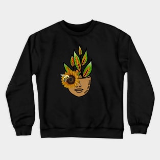 Save the Bees - Tropical House Plant with Sunflowers and Bees Crewneck Sweatshirt